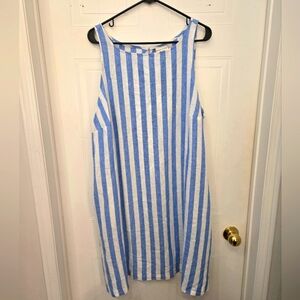 Ava & VIV XXL Blue and White Striped Sleeveless Dress